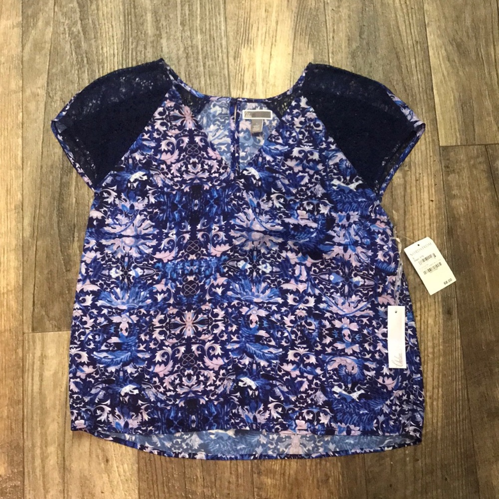 Chelsea28 Small Blue Floral Top